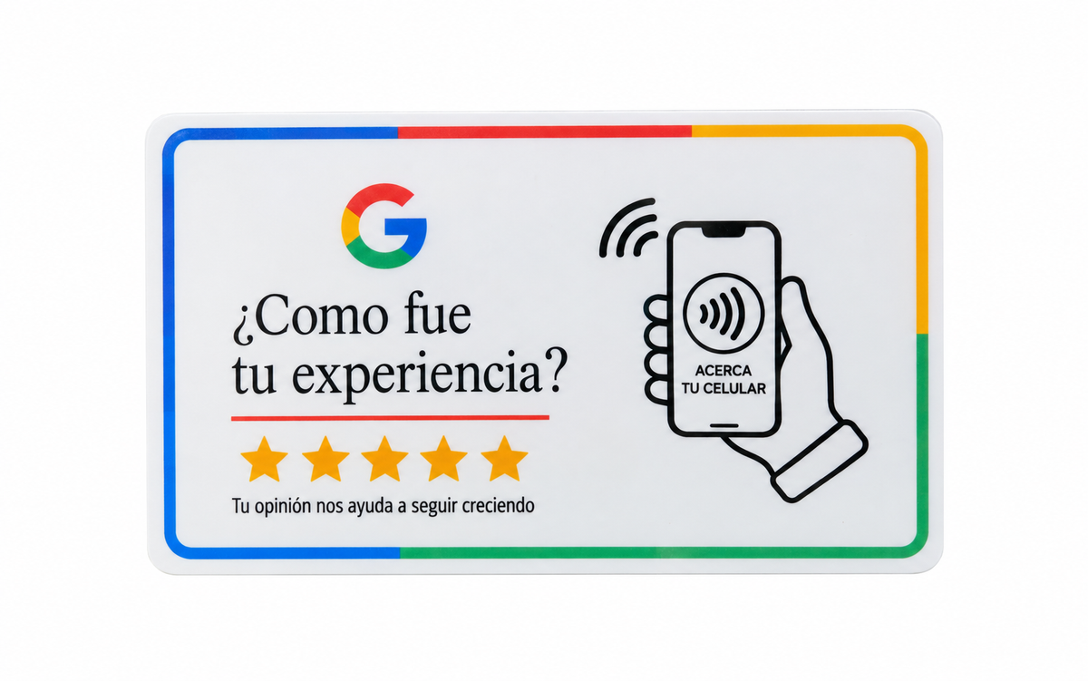Tarjeta NFC rectangular incluida en el combo